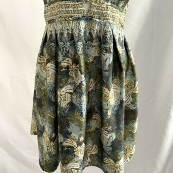 Free People Dress Green Multicolor Daydream Butterfly Boho Low Back Mini L - Picture 9 of 10